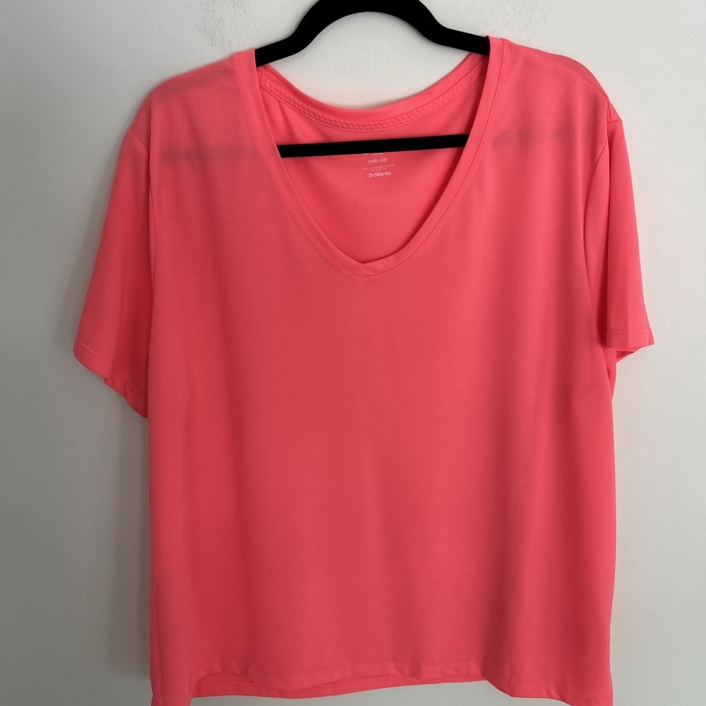 Athletic Women's XXXL Dry Works Short Sleeve V-Neck Sports Golf‎ Tennis Shirt